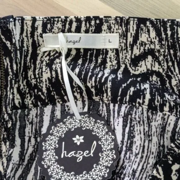 Anthropologie Hazel Peplum Mini Skirt Black and Cream Women's Large - Picture 6 of 6